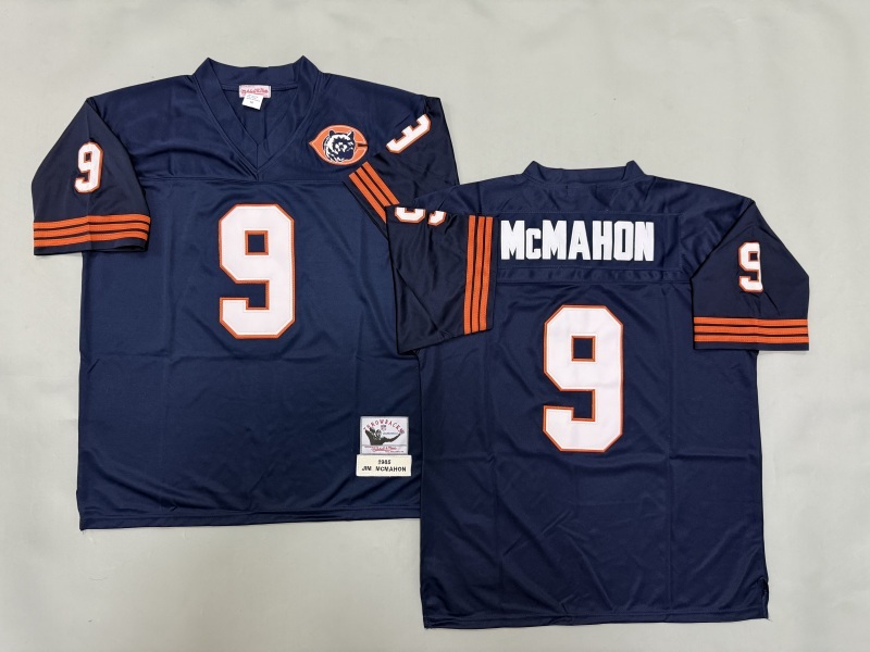 Men 2025 Nike Chicago Bears #9 Mcmahon Blue Throwback Limited NFL Jersey style 002->chicago bears->NFL Jersey